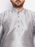 Jashvi Men's Plus Size Grey Kurta And White Pyjama Set